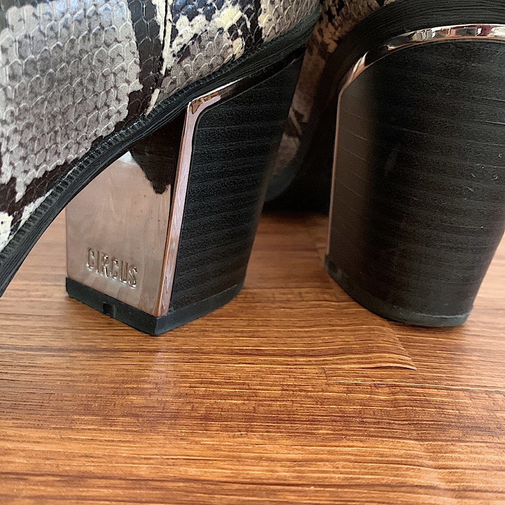 Sam Edelman Snake Pointed Toe Block Heel Booties - image 2